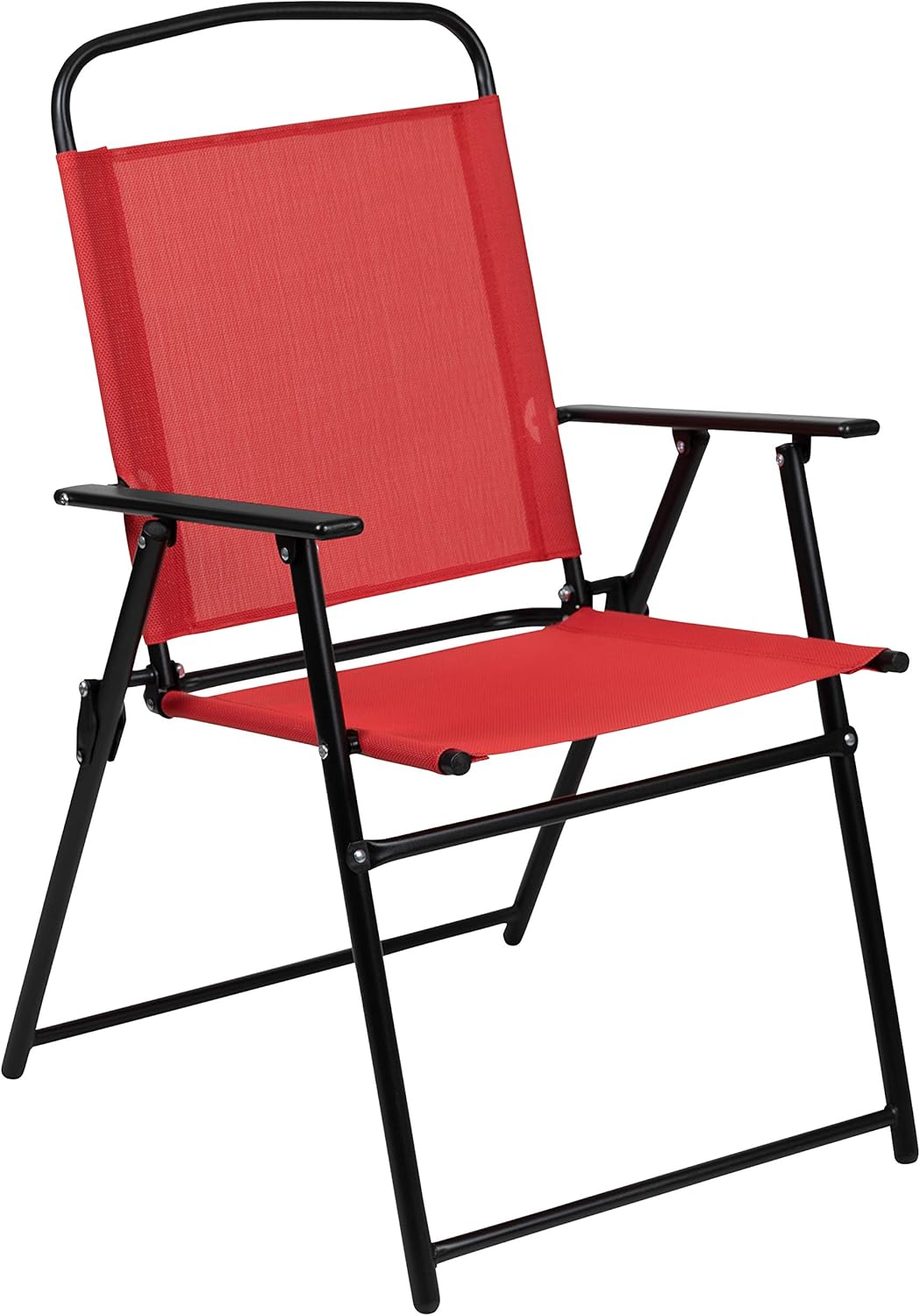 EMMA + OLIVER 6 Piece Brown Patio Garden Set with Umbrella Table Set of 4 Folding Chairs