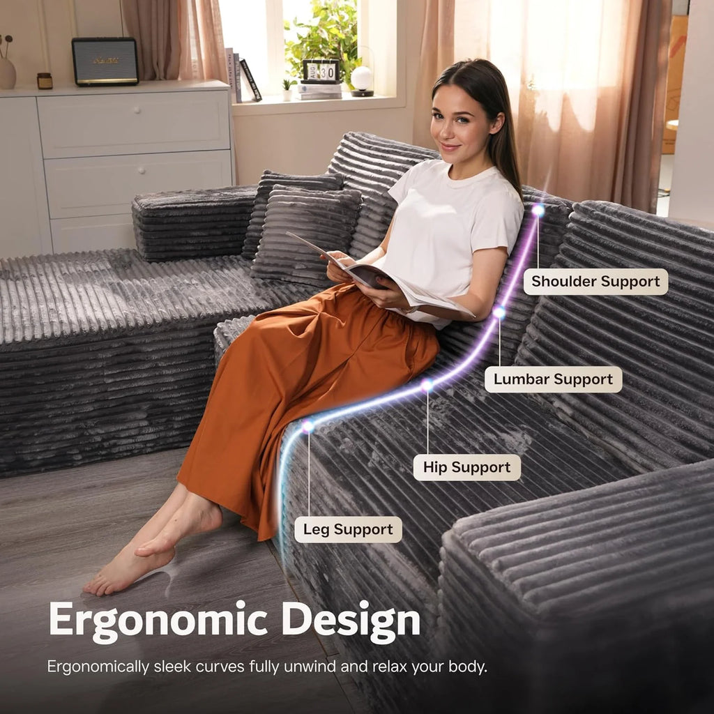 Ovios 104 Cloud Section Sofa L-shaped lounge chair, modern modular sofa