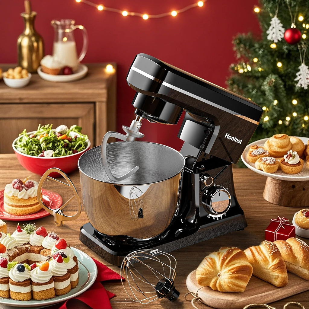 10-Speed Stand Mixer with 8-in-1 Splash Guard Tilt Head 6-Quart Stainless Steel Bowl