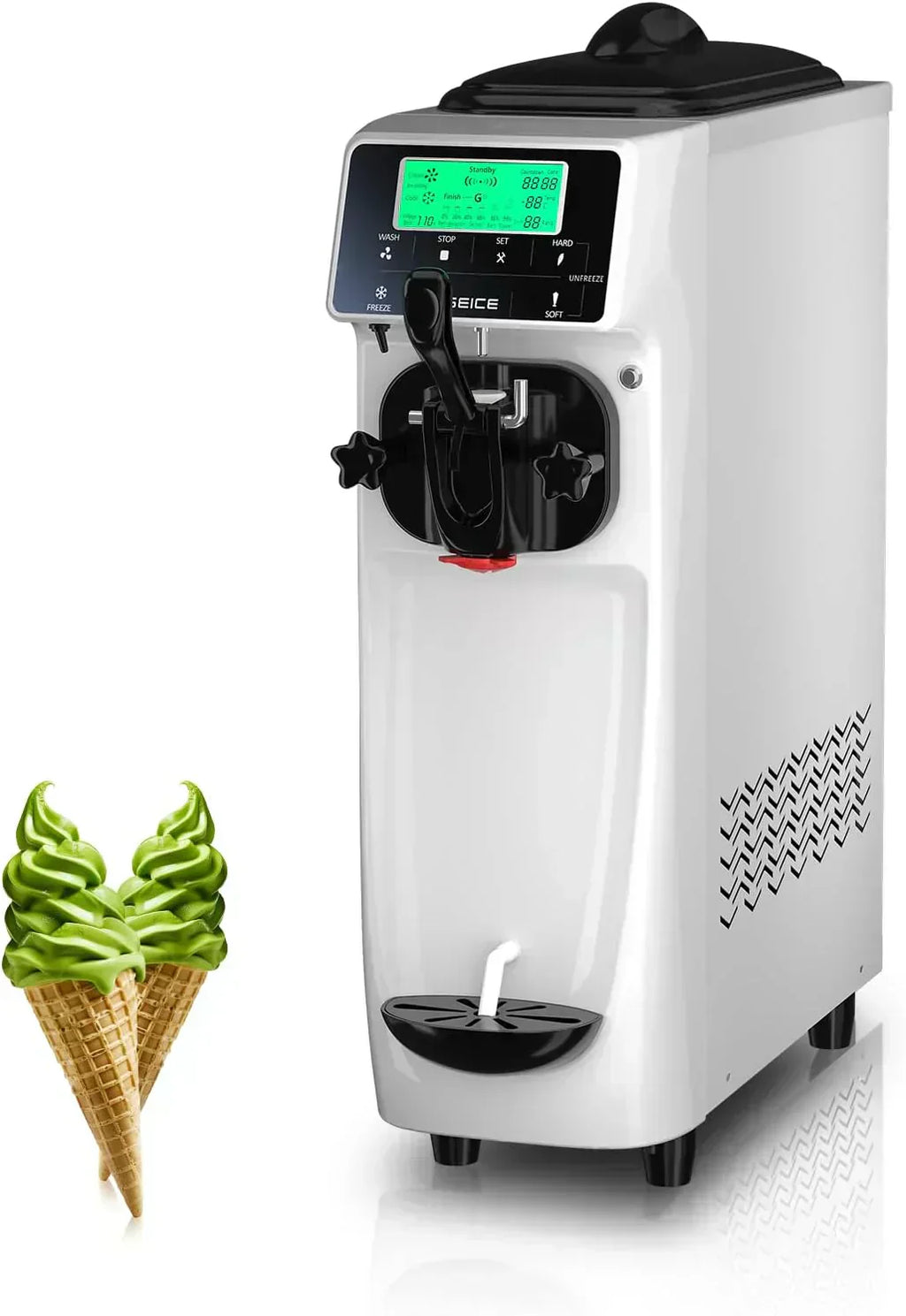 Soft Serve Ice Cream Machine 3.2 Gallons Ice Cream Maker Machine Single Flavor Ice Cream Machine