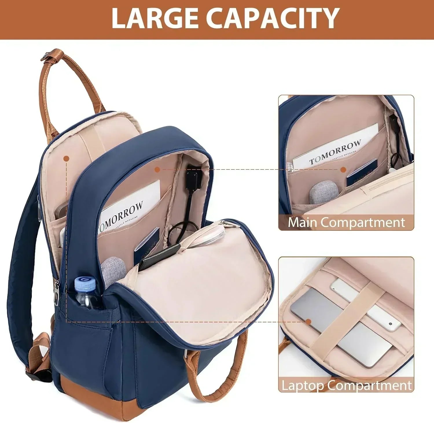 LONG VACATION 6 Piece Luggage Set Carry on Suitcase with ABS+PC hardshell Spinner Wheels