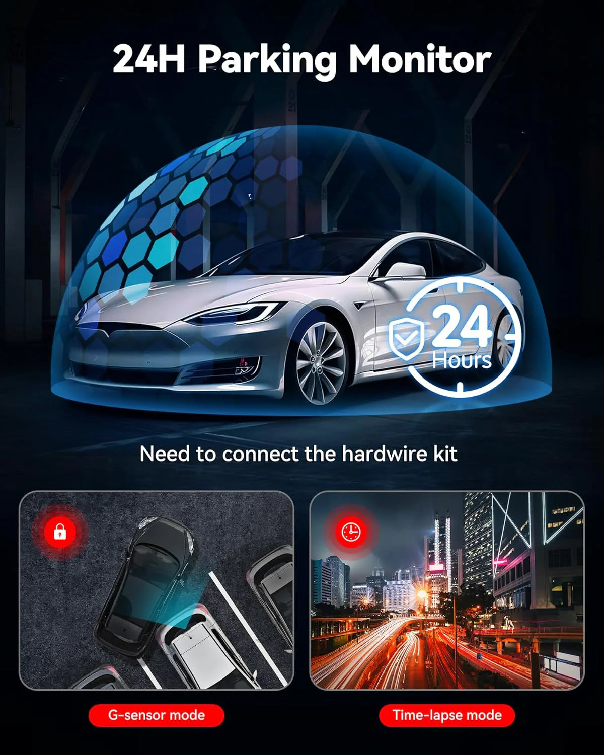 Dash Cam Front Rear 4K/2.5K Full HD Dash Camera Included 32GB Card Built-in Wi-Fi GPS