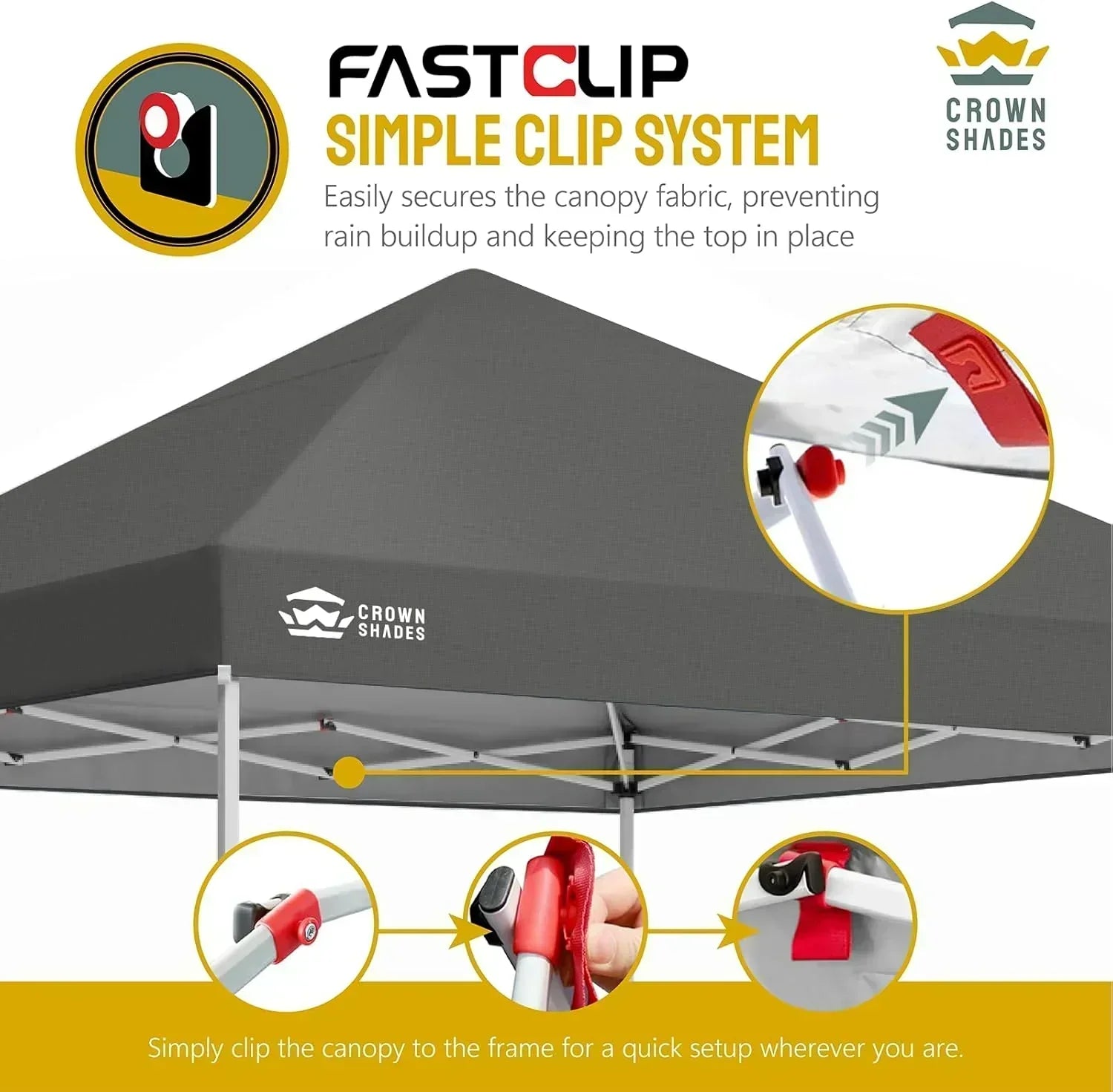 10x10 Pop-Up Awning One-Click Installation Beach Tent Outdoor Sunshade Silver Coated Top