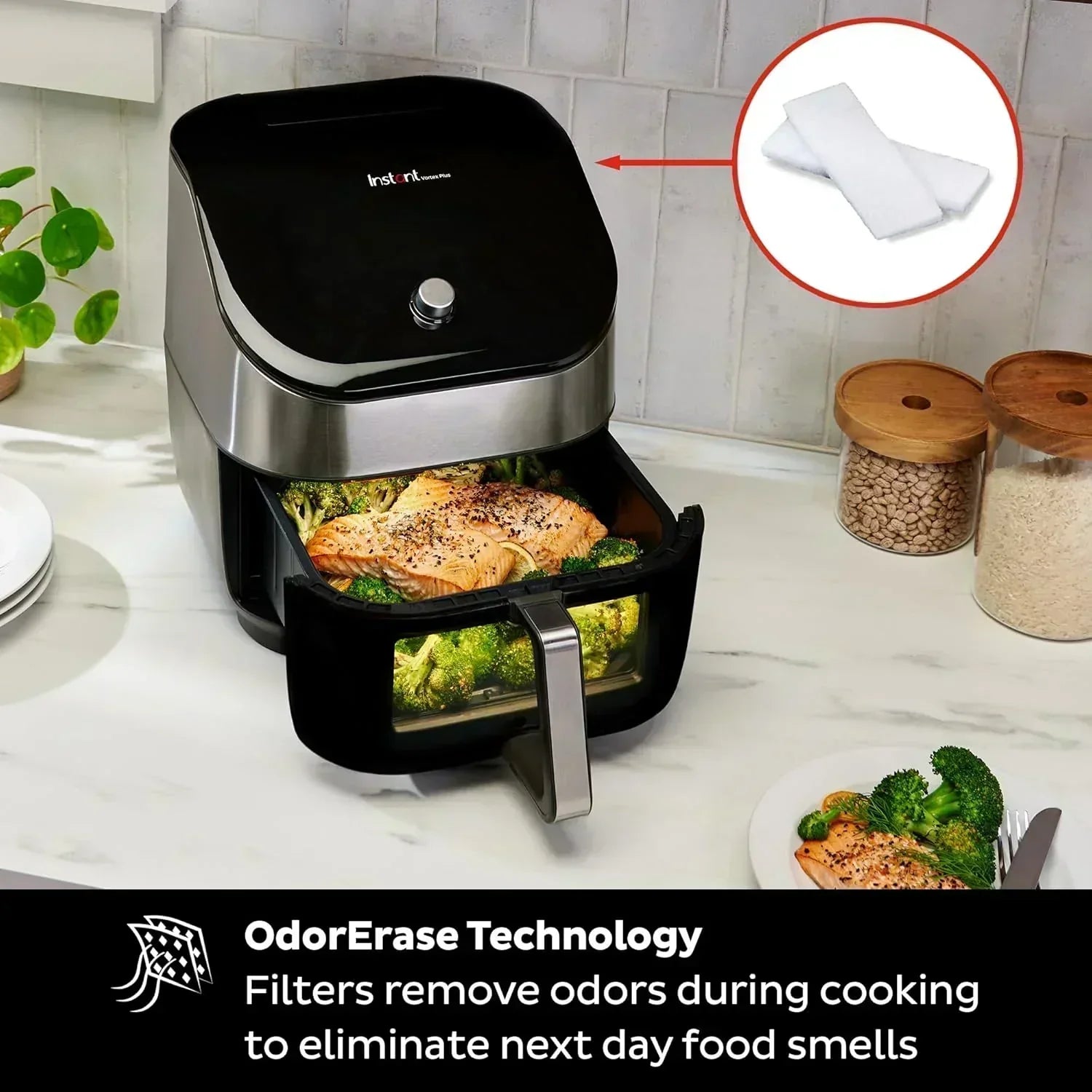 Instant Pot Vortex Plus 6QT Air Fryer with Odor Removal Technology 6-in-1 Function