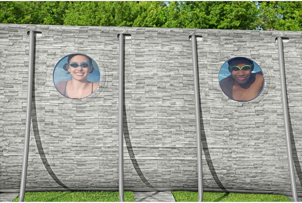 Power Steel Swim Vista Series II 14' x 8' 2 x 39.5 Above Ground Outdoor Swimming Pool Set