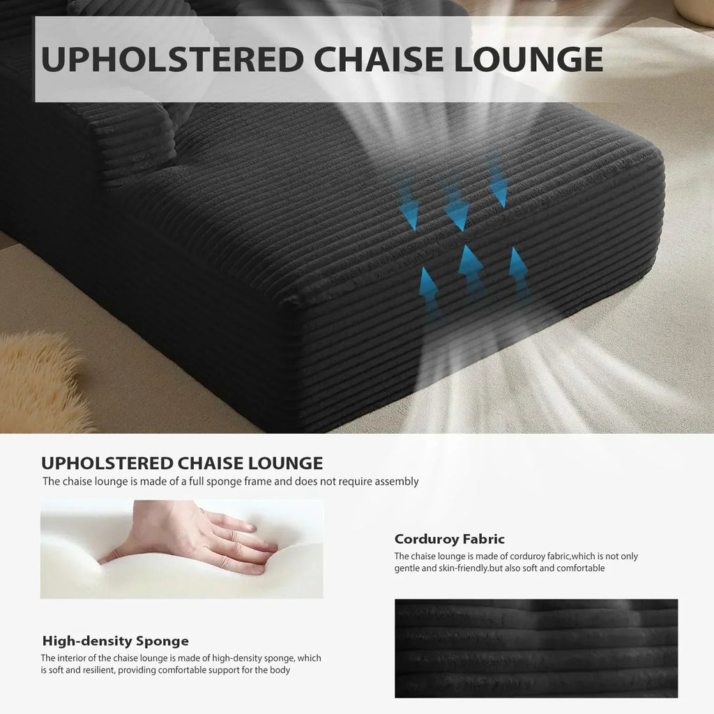 50-inch indoor recliner oversized corduroy upholstered boneless sofa bed deep sleeper sofa