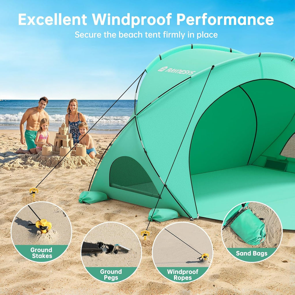 Beach Tent Sun Shelter Beach Shade Tent with UPF50+ UV Protection Beach Sun Shelter Beach Shade