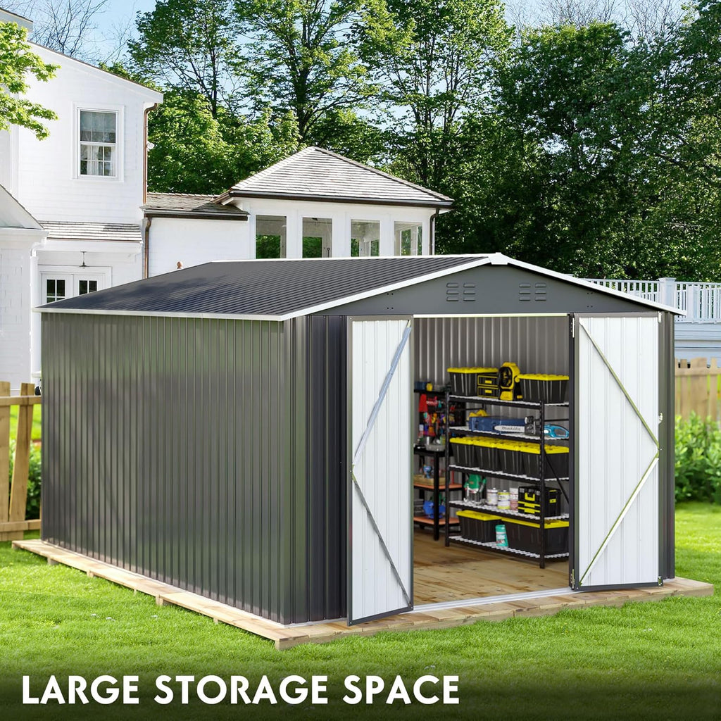 polar aurora 8x12 ft outdoor storage shed metal garden shed frame structure tool sheds