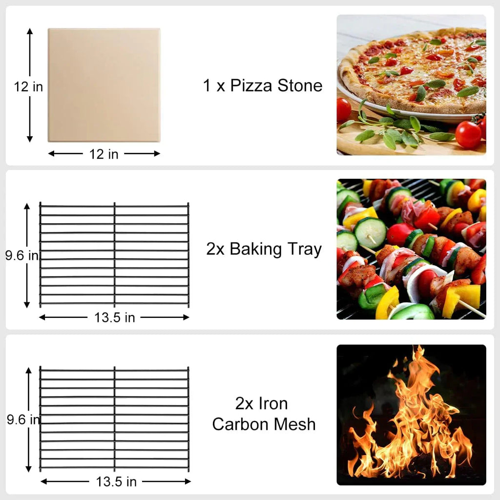 EDOSTORY Outdoor Pizza Oven Wood Fired for Outside Patio Maker With Stone Peel Grill Rack