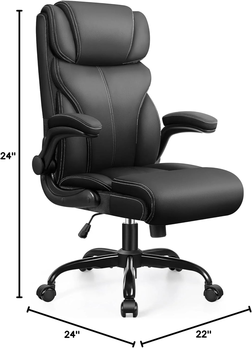 Office Chair Large High-Foot Computer Desk Chair, Breathable Leather Chair Lumbar Support Rotating Computer Chair