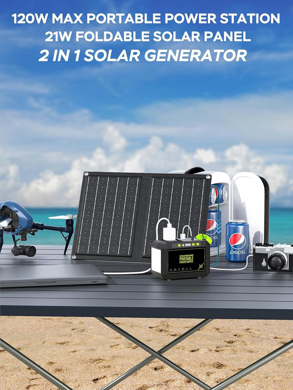 Portable Power Station 88Wh Camping Lithium Battery Solar Generator Fast Charging Power Bank