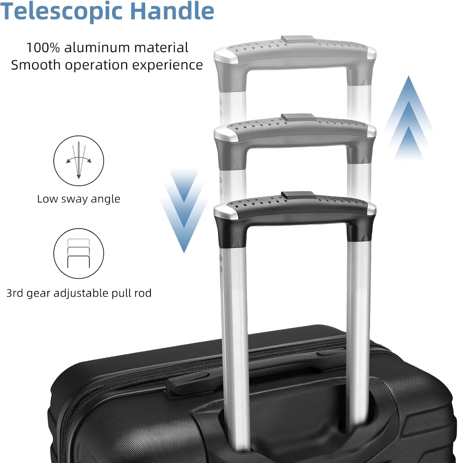 Luggage 6-piece hardshell expandable suitcase lightweight travel carry-on luggage set