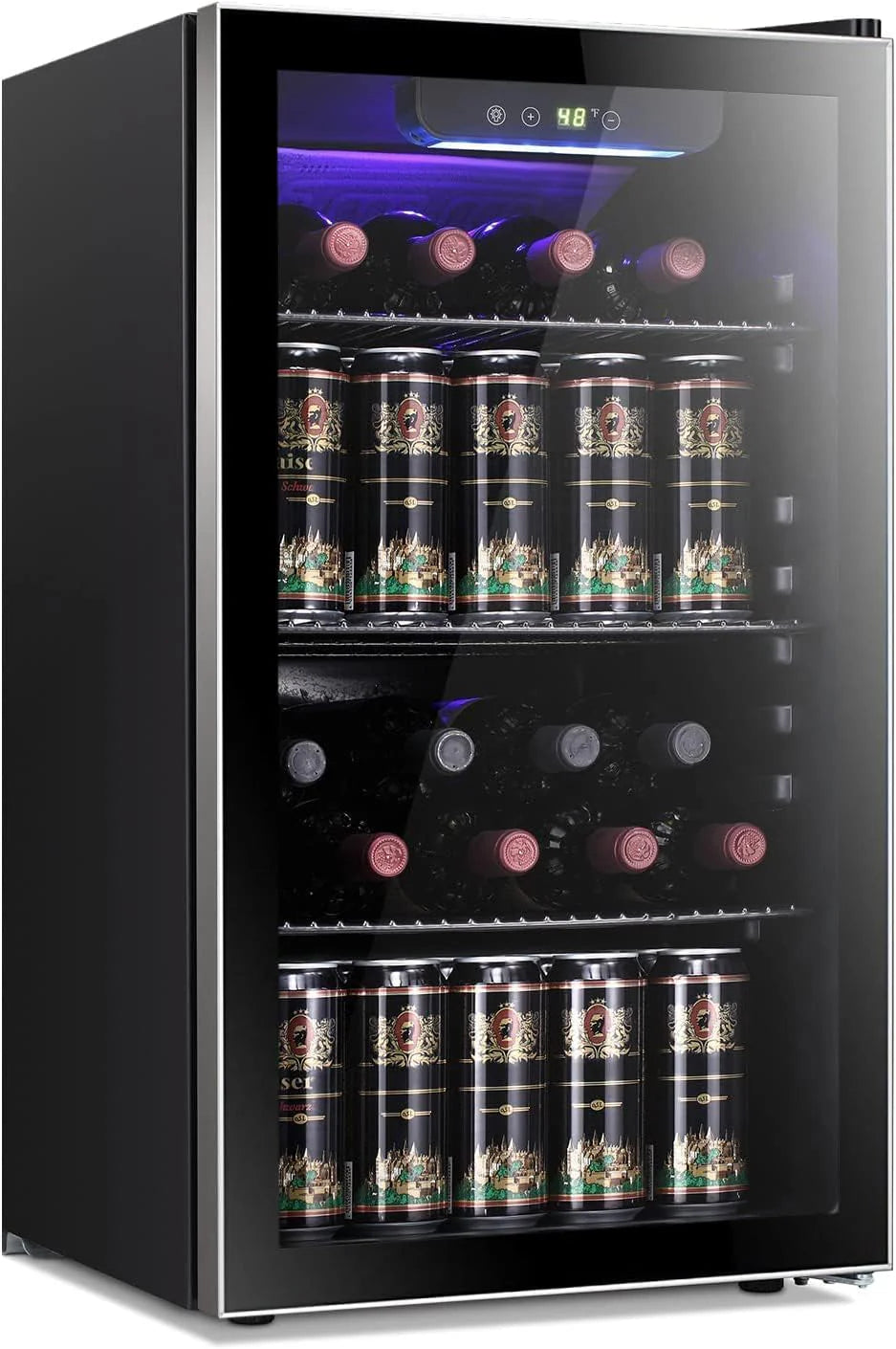 Antarctic Star 26 Bottle 130 Can Wine Cooler Cabinet Beverage Refrigerator Mini Wine Cellar