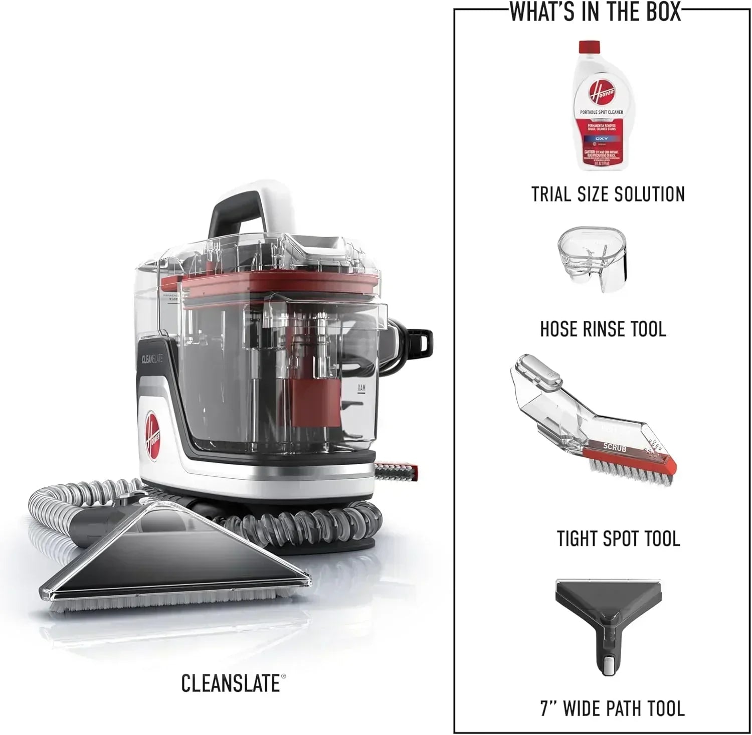 Hoover CleanSlate Plus Portable Carpet Upholstery Spot Cleaner with Powerful Suction