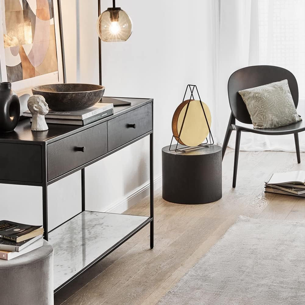 Nesting Coffee Table Set of 2 Modern Round Coffee Table with Non-Slip Feet Circle Accent Tables