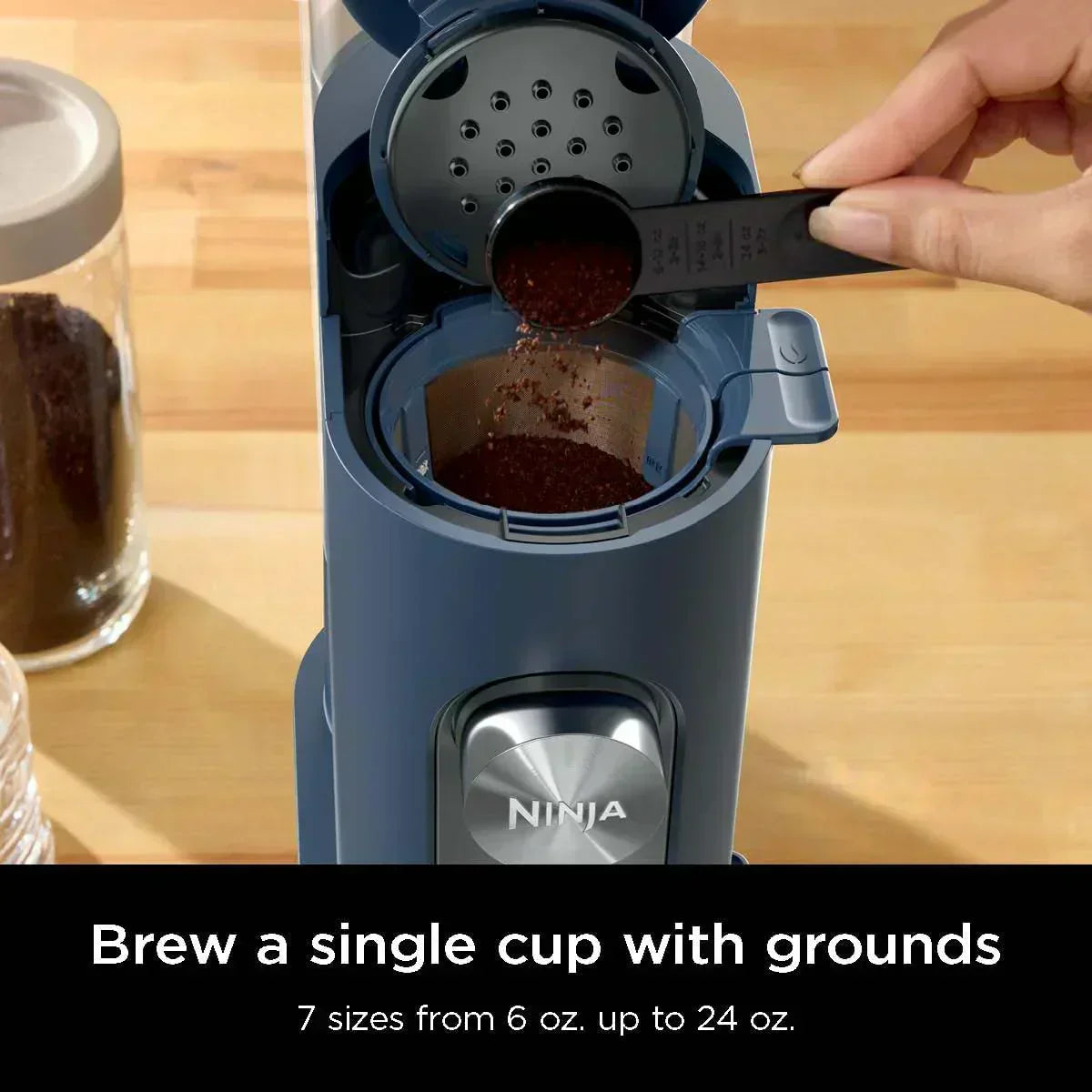 Ninja Pods Grounds Single-Serve Coffee Maker K-Cup Pod Compatible Brews Grounds Compact Design