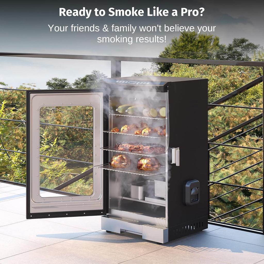 EAST OAK 30 Outdoor Electric Smoker Built-in meat probe smokes up to 6 times longer