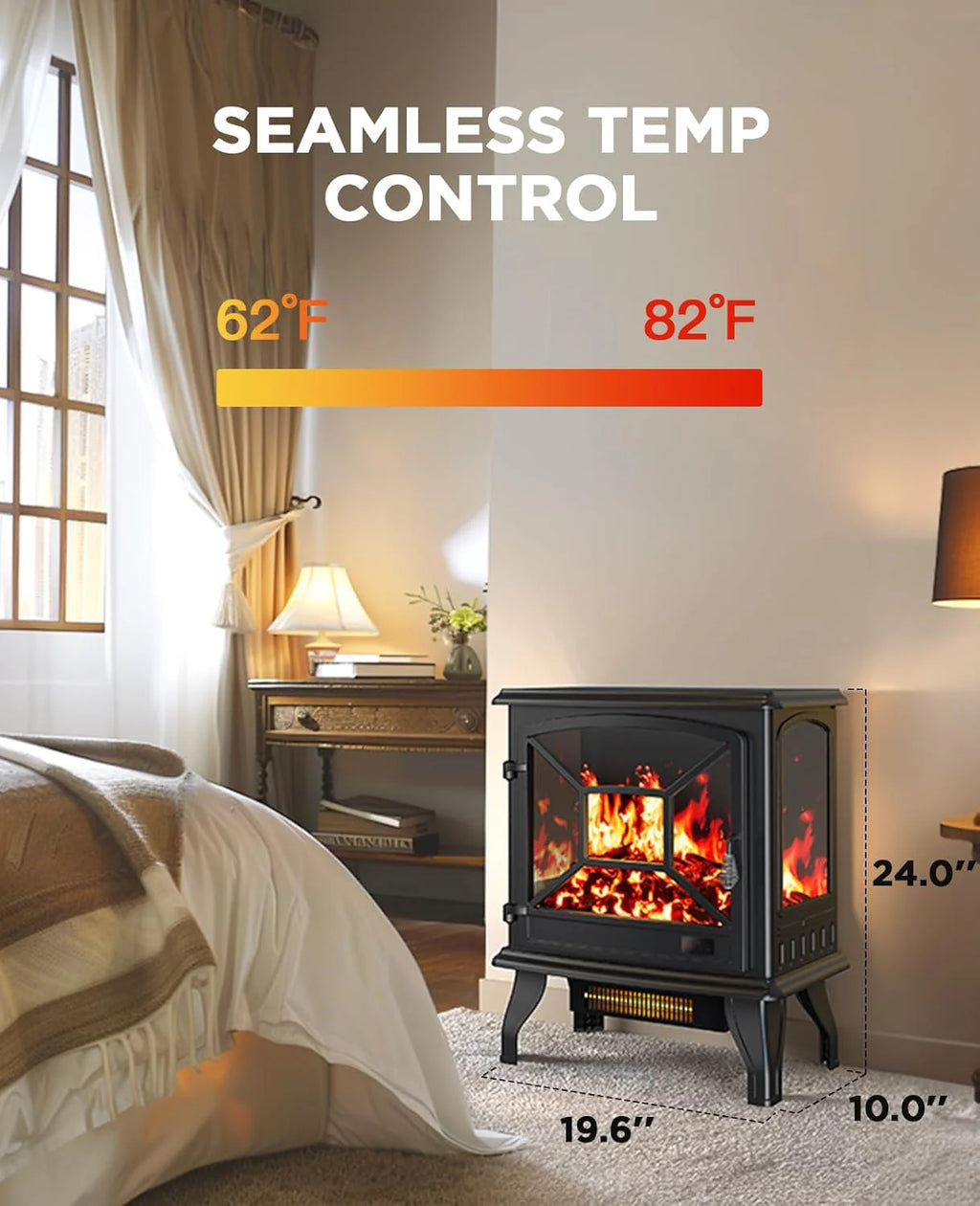 50 Smart Electric Fireplace 5300 BTU Heat Output, Ultra-Slim Wall-Mount or Built-In Electric Fireplace