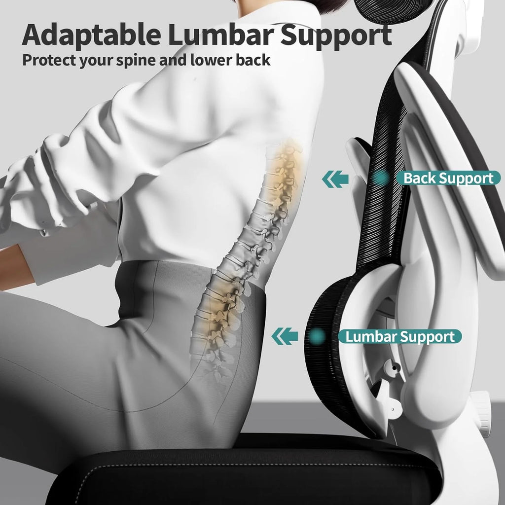 Office Chair Ergonomic Desk Chair, 330 lbs Home Mesh Desk Chair with Wheels, Comfortable Gaming Chair, High Back Office Chair