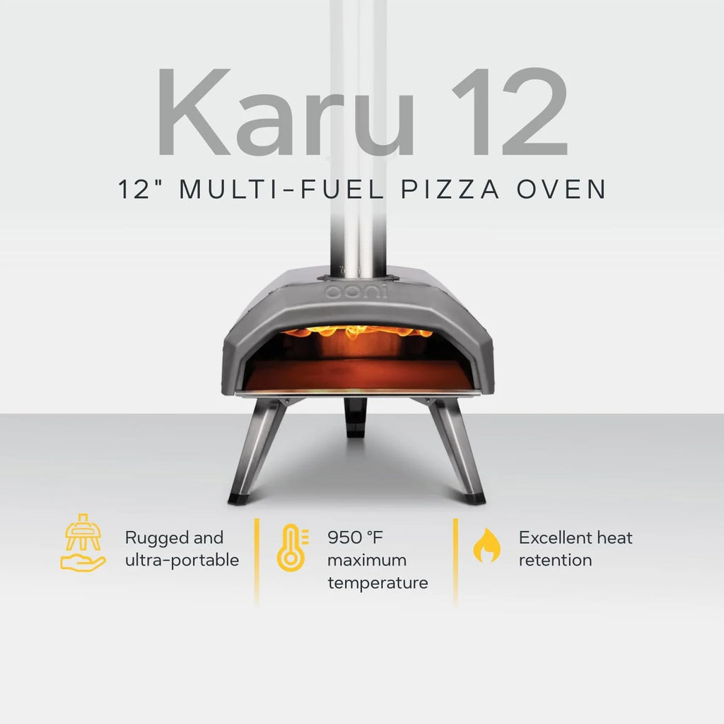 Ooni Karu 12 Multi-Fuel Outdoor Pizza Oven 12 Inch Pizzas in 60 Seconds Portable Wood