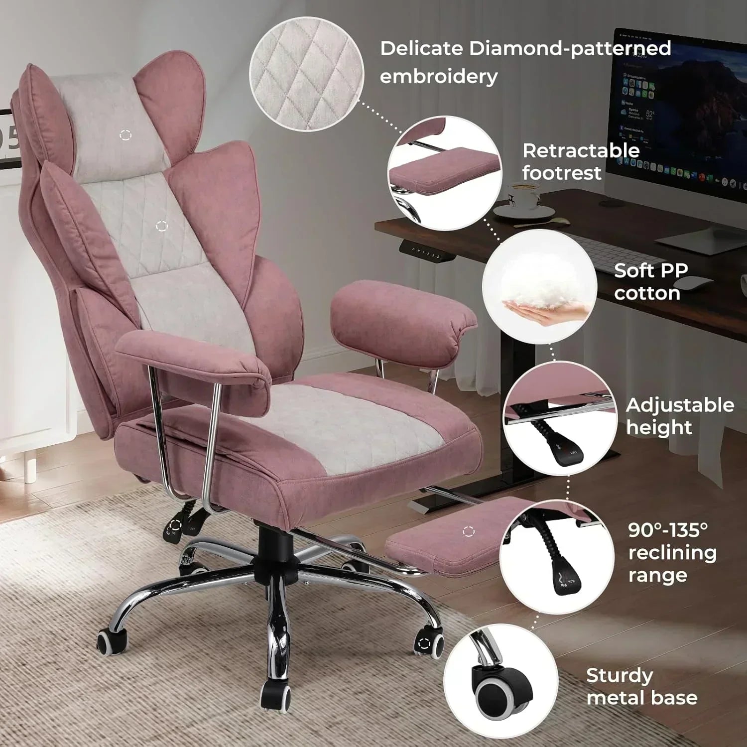 Large high back office chair high back leather gaming chair with footrest