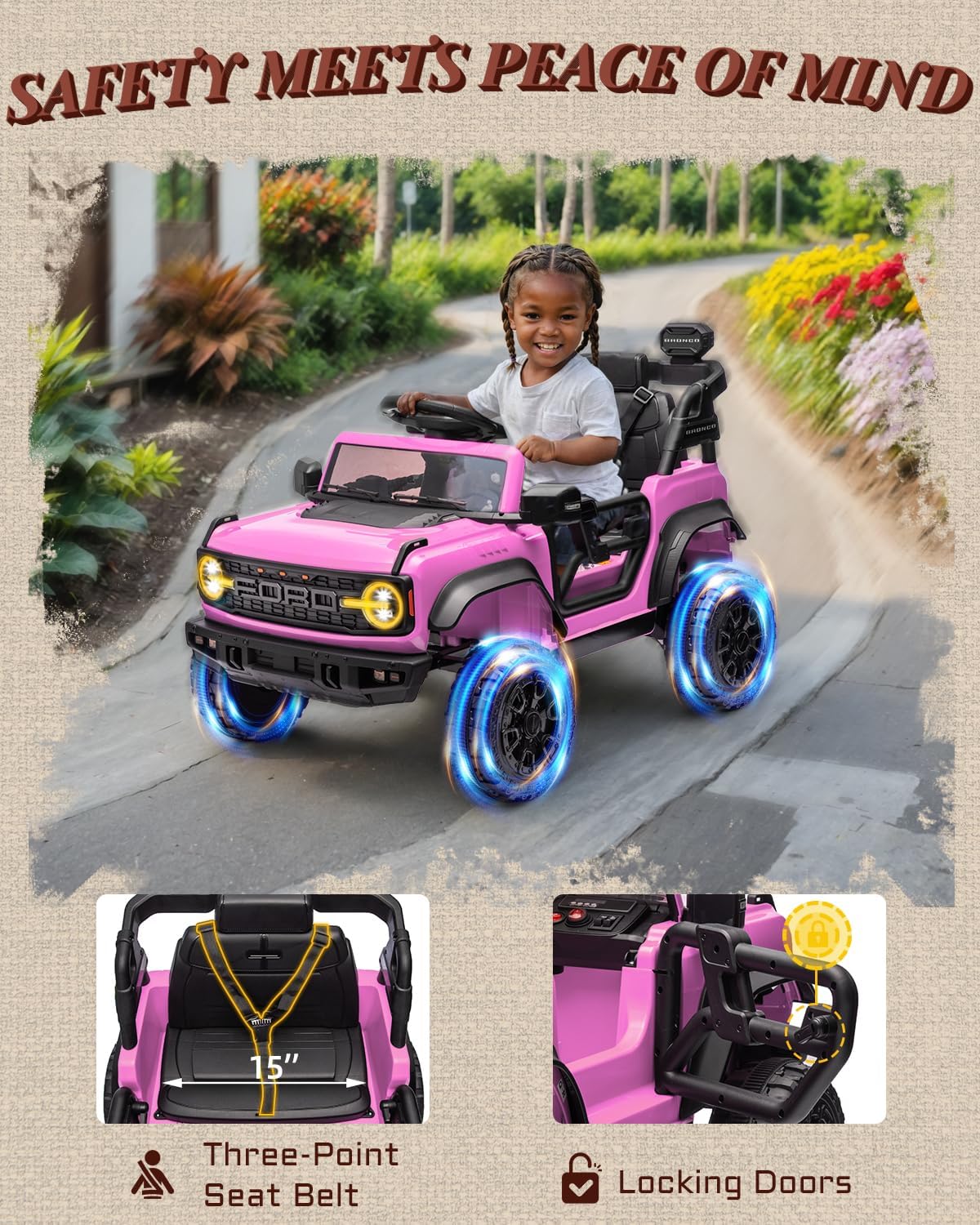 Kids Pink Ride-On Truck Battery Powered Electric Toy Car