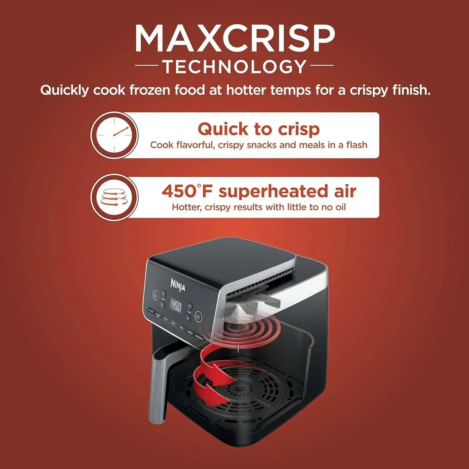 Ninja Air Fryer Pro XL 6-in-1 with 6.5 QT Capacity Max Crisp Air Fry Air Roast Bake