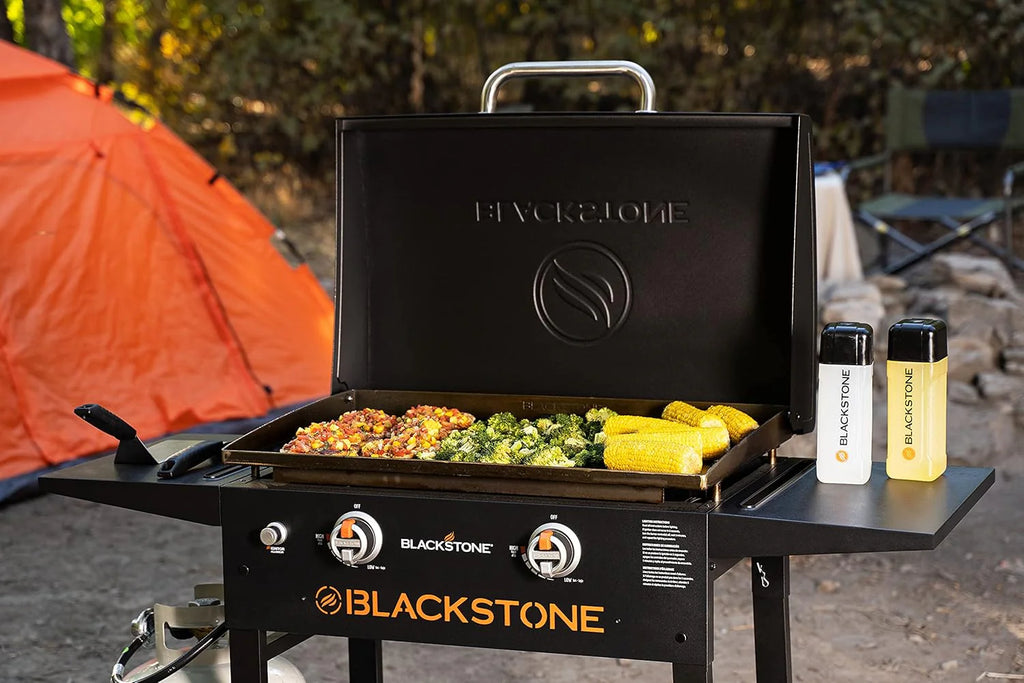 Blackstone 1883 Original 28 Griddle with Integrated Protective Hood Counter Height Side Shelves