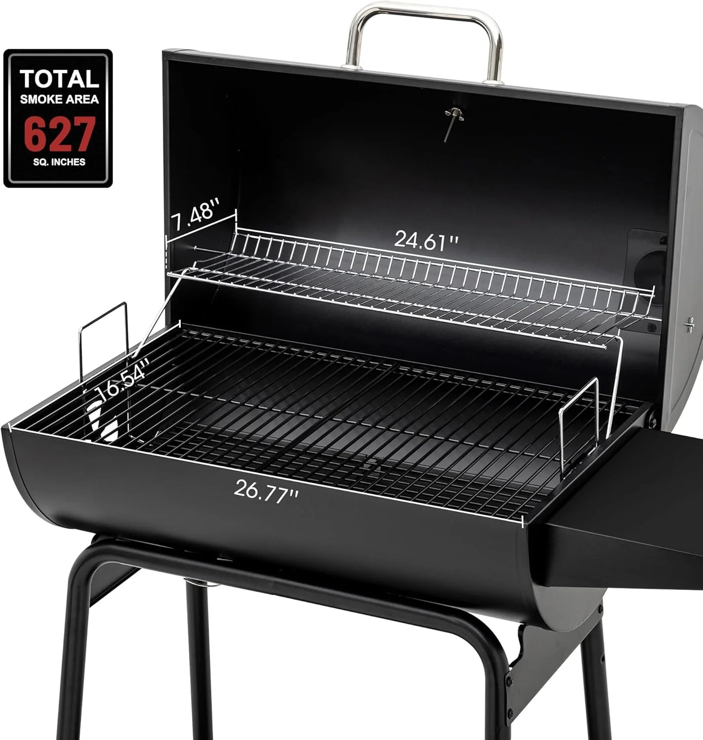 Royal Gourmet CC1830 30 Barrel Charcoal Grill with Heating Rack, Outdoor Grill, 627 Sqm