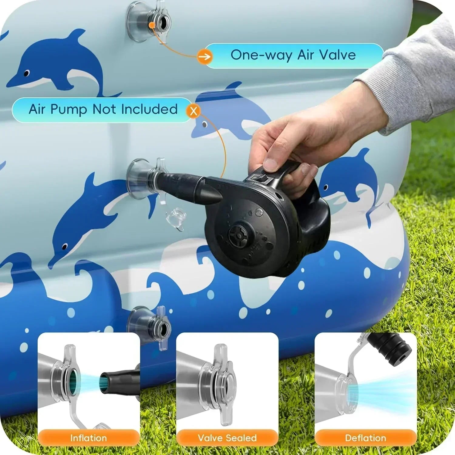 Inflatable Swimming Pool with Seats 130 x 72 x 22 Full-Sized Durable PVC Thickened
