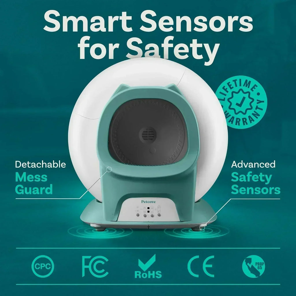Self Cleaning Litter Box with Auto Safety Sensors Automatic Cat Litter Box Self-Cleaning