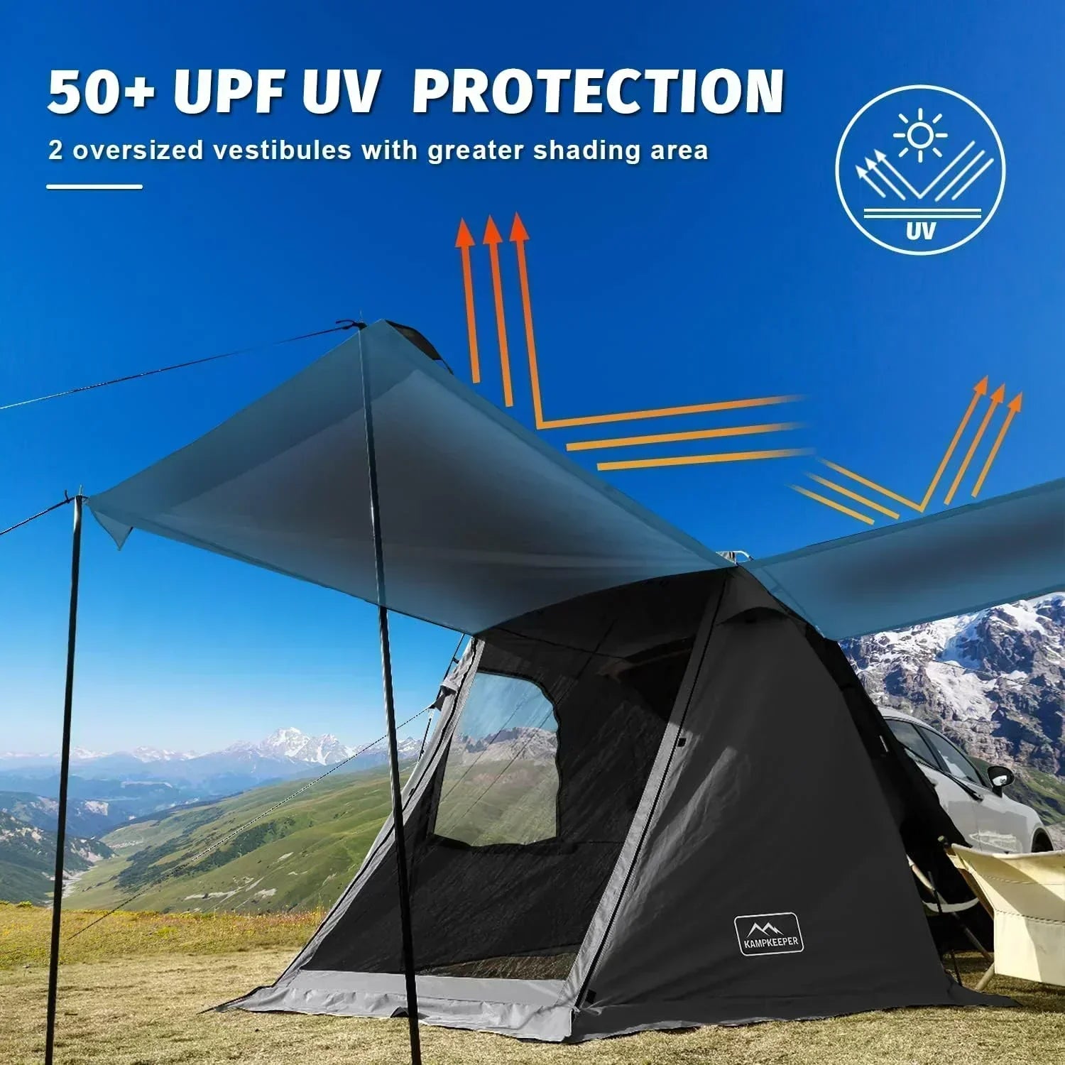 KAMPKEEPER SUV Car Tent Tailgate Shade Awning Tent for Camping Vehicle Camping Tents