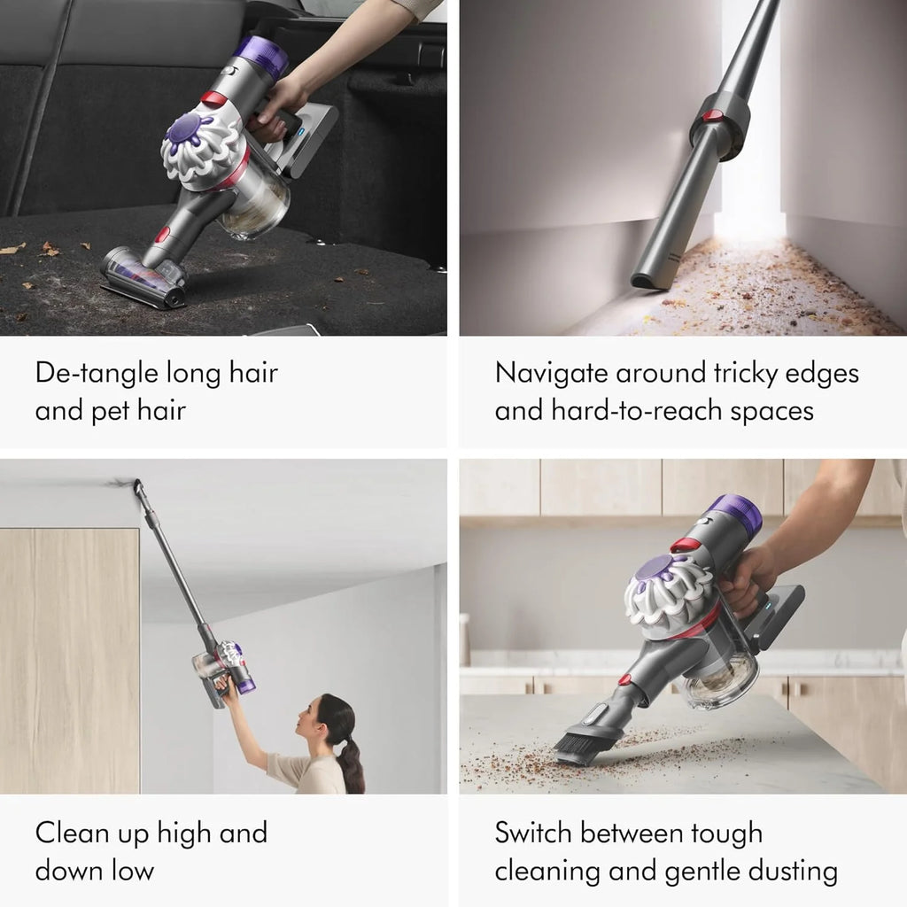 Dyson V8 Cordless Vacuum, Cleans Hard Floors and Carpets, Detangles, Converts to Handheld, 115AW, 2 Power Modes, Up to 40 Minutes1