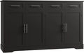 HOSTACK 60 Large Buffet Sideboard with Storage 36 Tall Kitchen Buffet Storage Cabinet 4 Drawer