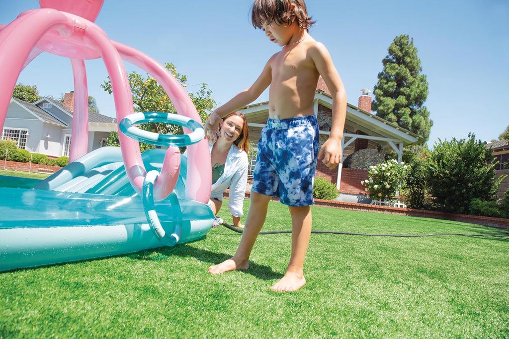 Intex 96 x 78 x 28 Inflatable Jungle Adventure Play Center Spray Kiddie Pool Water Slide