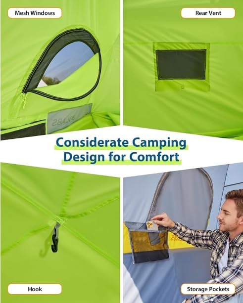 Golabs Truck Bed Tent for 5.5-6.5 Ft Bed, 5-Minute Easy Setup by Pre-Assembled Design, Waterproof PU2000mm, 2-Person Portable with Extra Rainfly Cover for Camping & Outdoor, Includes Storage Bag