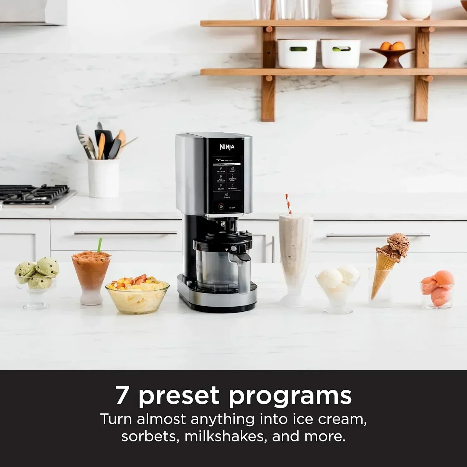 Ninja NC301 CREAMi Ice Cream Maker for Gelato Mix-ins Milkshakes Sorbet Smoothie Bowls More
