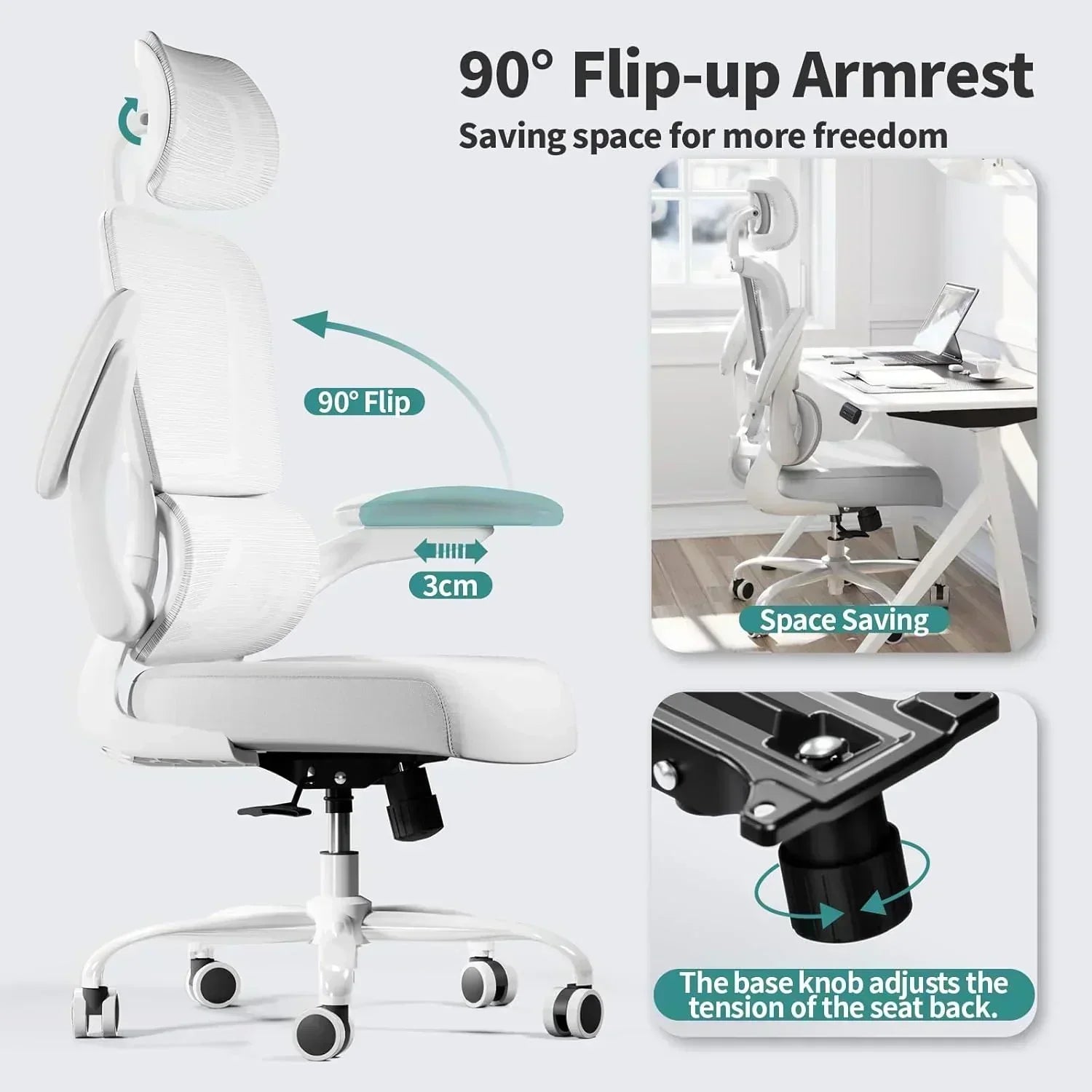 Office Chair Ergonomic Desk Chair 330 lbs Home Mesh Desk Chair Comfortable Gaming Chair