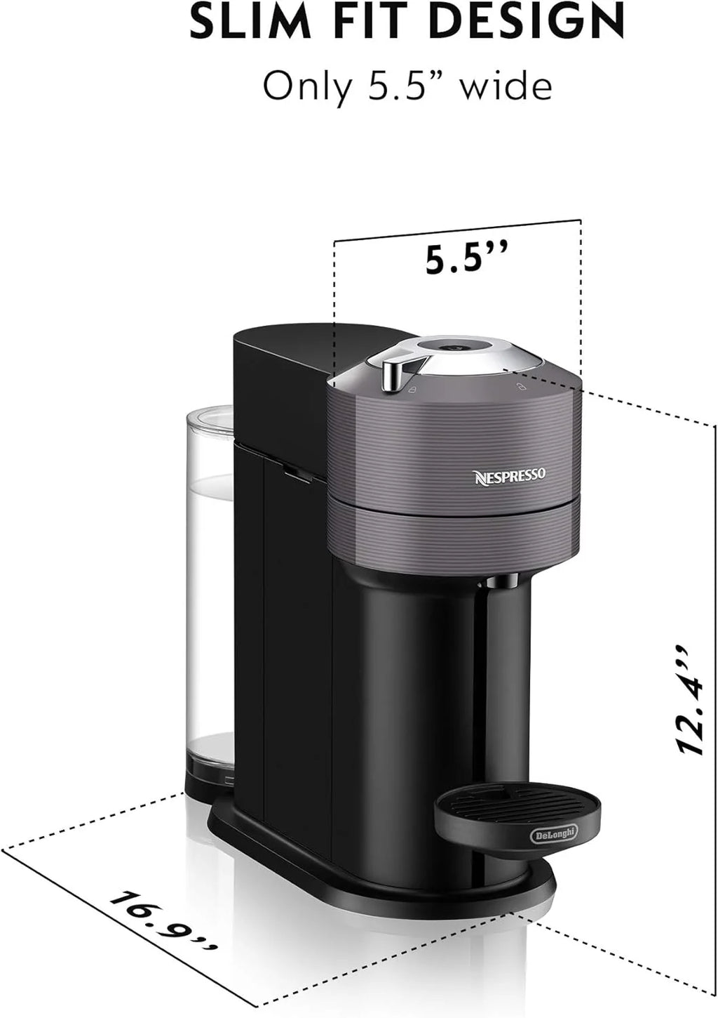 Nespresso Vertuo Next Coffee and Espresso Maker by De'Longhi, White
