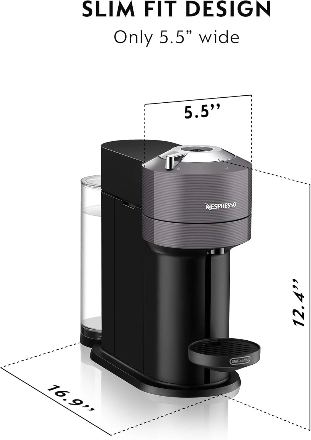 Nespresso Vertuo Next Coffee and Espresso Maker by De'Longhi, White