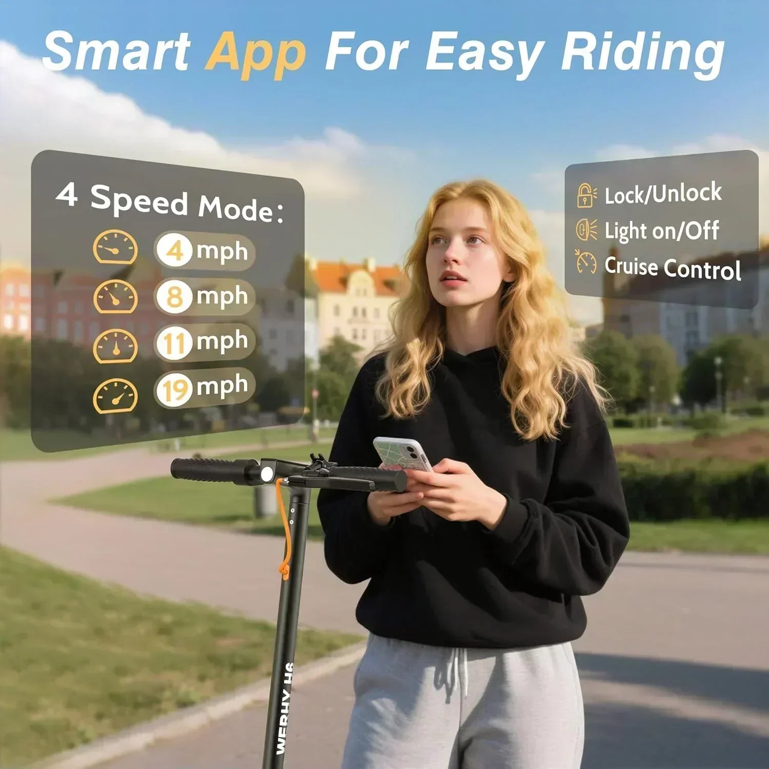 Electric Scooter 350W/500W Motor Top Speed 19/22 mph Max 16/23/28Miles Ranges Foldable E Scooter