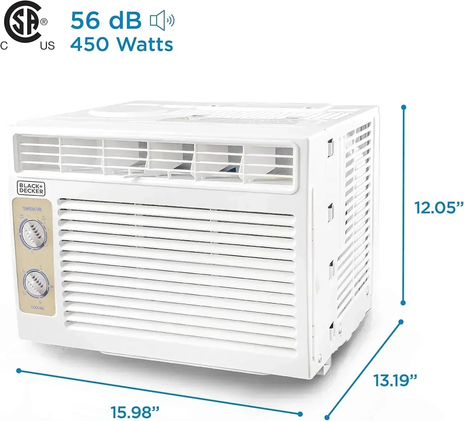 BLACK+DECKER Window Air Conditioner 5000 BTU Cools Up to 150 Square Feet AC Mechanical Controls