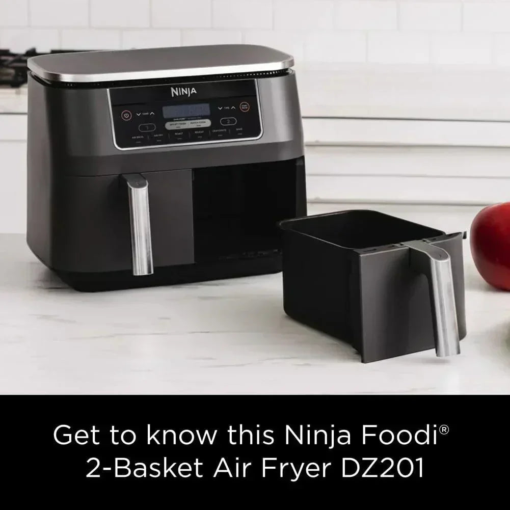 Ninja Foodi 6-in-1 FlexBasket Air Fryer with 7 QT MegaZone Basket Divider for Large Proteins