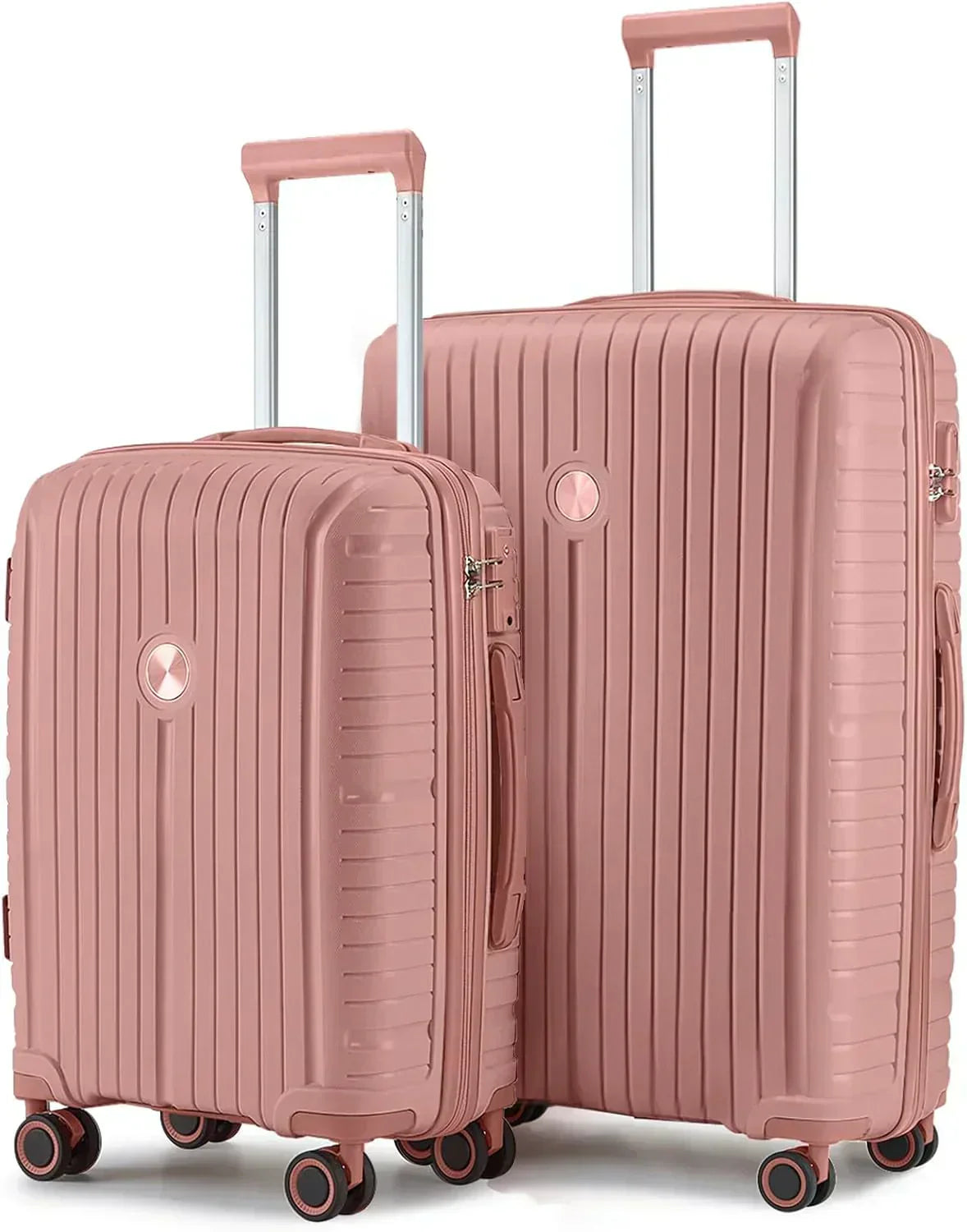 5-piece PP hardshell lightweight travel carry-on luggage set with dual spinner wheels