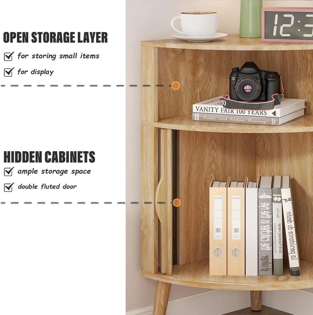 Corner Cabinet, 66.73'' Tall Modern Corner Bathroom Storage Cabinet