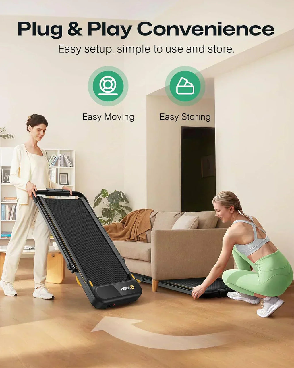 Urevo Strol 2E Smart 2-in-2 Folding Treadmill Dual LED Display