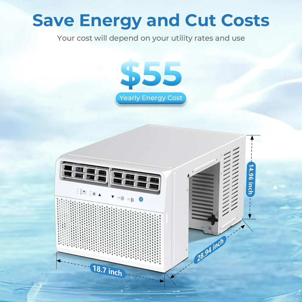 Antarctic Star U-Shaped Air Conditioner Window Unit 12000BTU Ultra Quiet Window Air Conditioner Cools up to 550 Sq. Ft