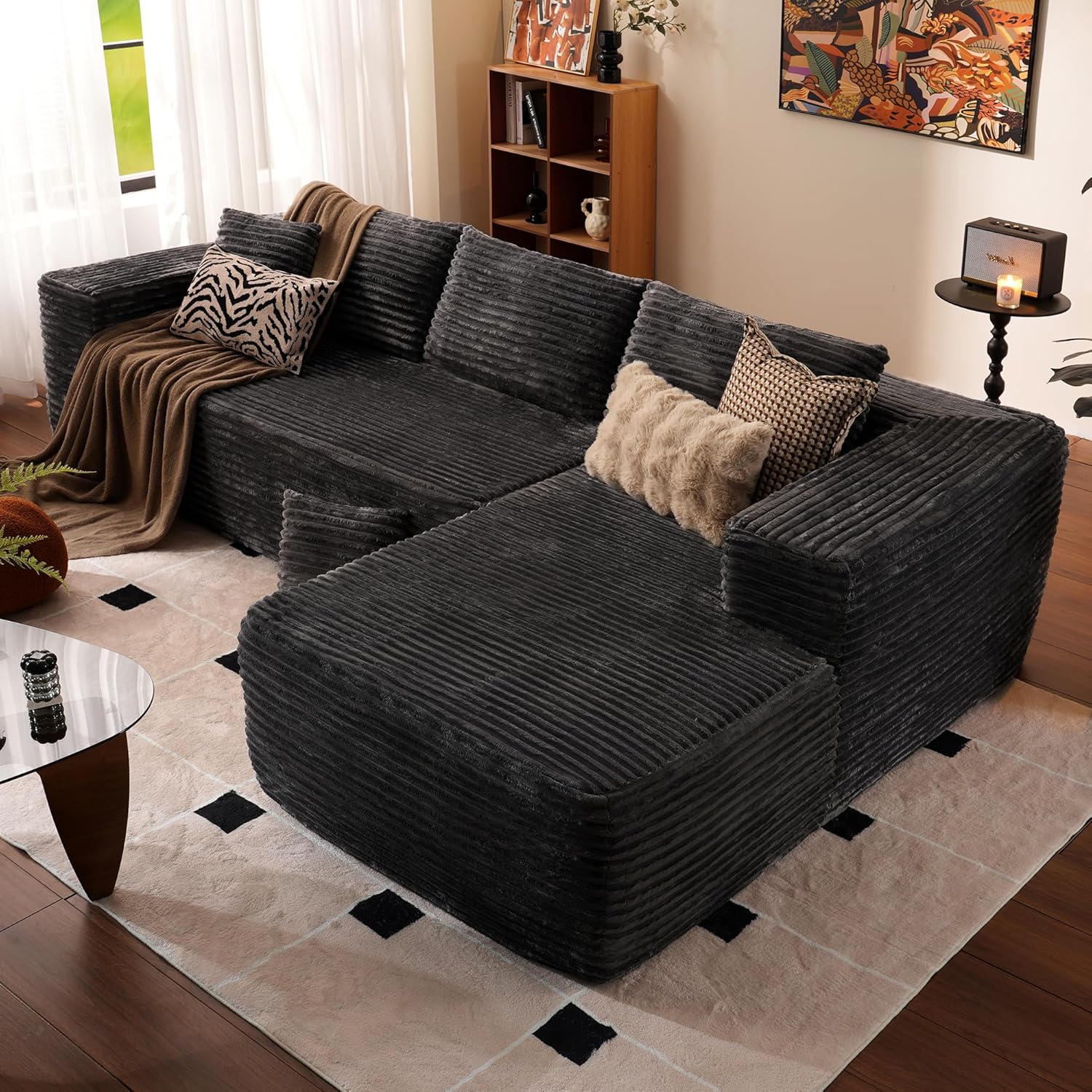 Ovios 104 Cloud Section Sofa L-shaped lounge chair, modern modular sofa