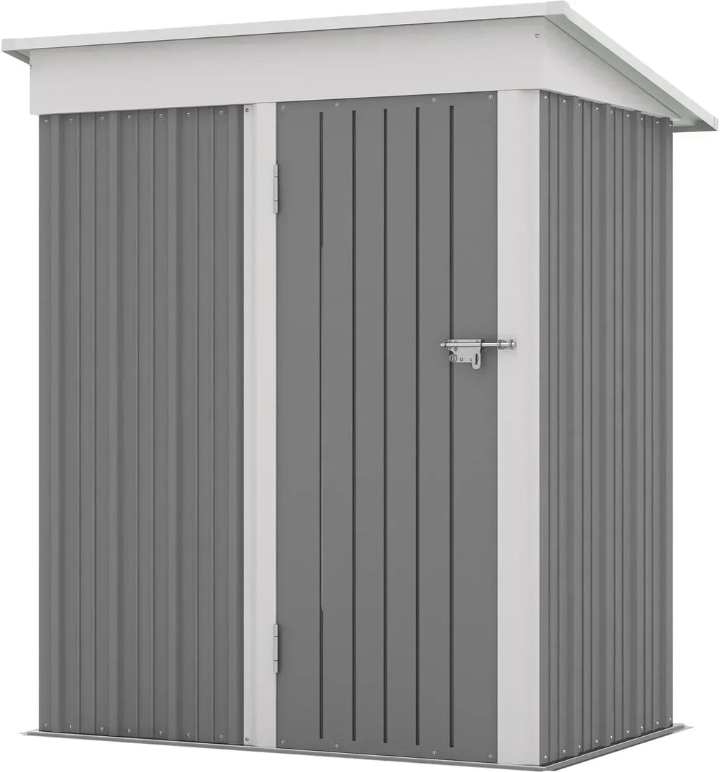 Patiowell 5x3 FT Outdoor Storage Shed Tool Shed with Sloping Roof and Lockable Door Metal Shed