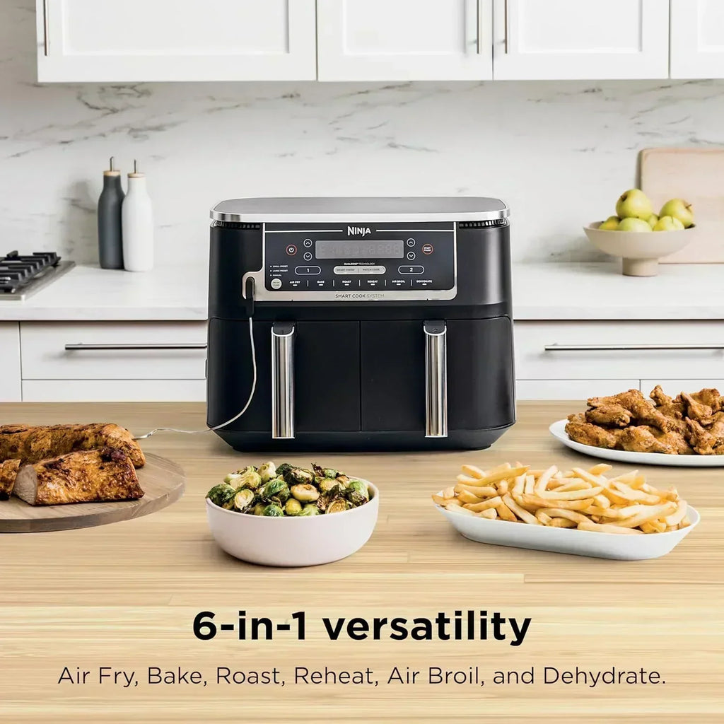 Ninja Foodi 6-in-1 FlexBasket Air Fryer with 7 QT MegaZone Basket Divider for Large Proteins